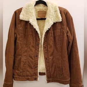 Corduroy Jacket Faux Fur Lined